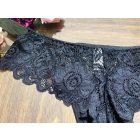 Lemila csipkés francia fazonú csipőtanga S-L méret  fekete