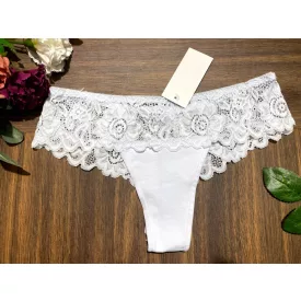   Lemila csipkés francia fazonú csipőtanga 3XL-5XL méret  fehér