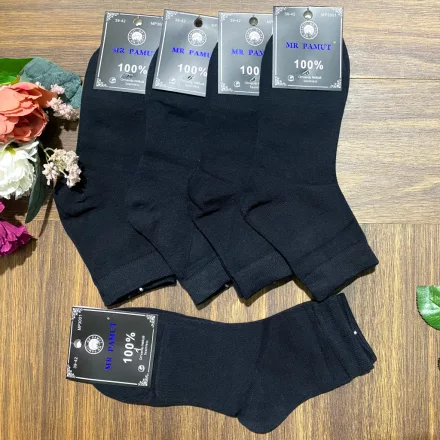 Mr pamut férfi pamut köztes szárú zokni MP3001 1cs/5pár fekete