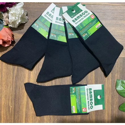 Aura.via női bambusz hosszú szárú zokni N8617 1cs/5pár fekete