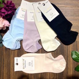   AURA.VIA Női Titokzokni 5 Pár – Pamut, Egyszínű Zokni Szilikon Sarokkal