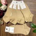 AURA.VIA Női Bokazokni 5 Pár – Pamut, Bézs Szín