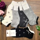 AURA.VIA Női Bokazokni 5 Pár – Pamut Zokni Masnival