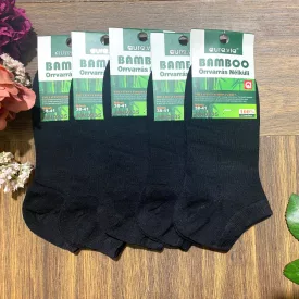 Aura.via női bambusz boka zokni NND835 1cs/5pár fekete