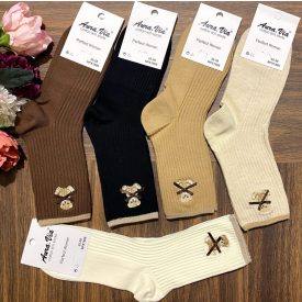 aura via mintás pamut zokni 5pár/cs NPX1908