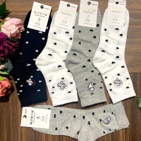 aura via zokni hímzett szívecskékkel 5pár/cs