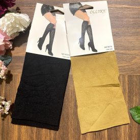   OLLIKE női térdfix – fekete és beige, elegáns rombuszmintával