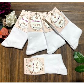   MR PAMUT női hosszú szárú pamut zokni  5pár/cs WP2002 fehér